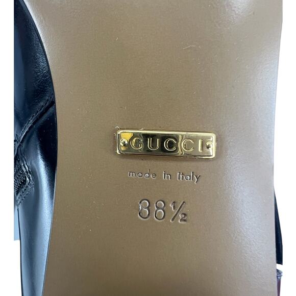 Gucci Interlocking GG Chain Patent Leather Knee Boots - Picture 15 of 16